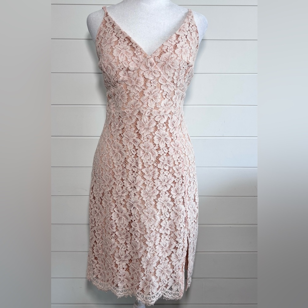 Lulus Sweet Blossom Blush Pink Lace Floral Dress Size 10